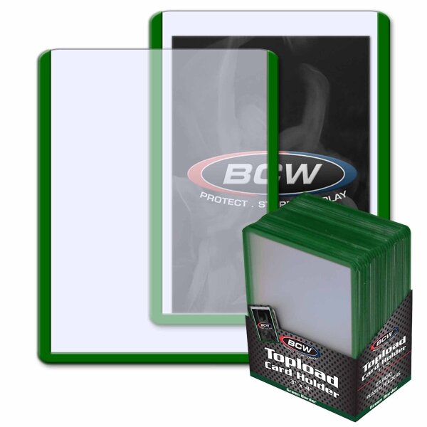 BCW Toploader 3 x 4" (Green Border) (25 ct.)