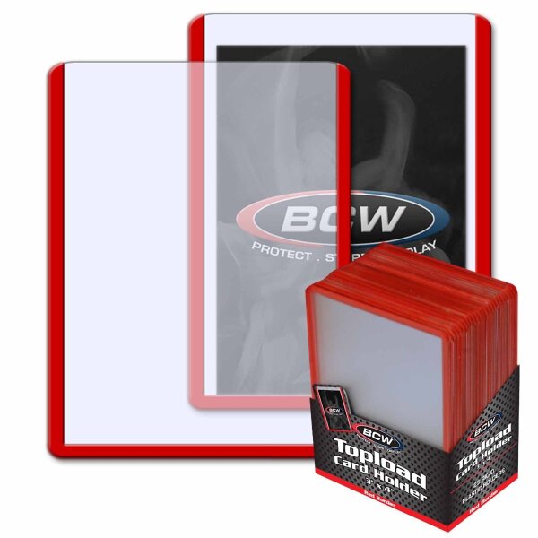 BCW Toploader 3 x 4" (Red Border) (25 ct.)