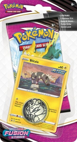 PKM SWSH08 Fusion Strike Checklane Blister 1x Promo Blitzle GELB ENGLISCH - Variante