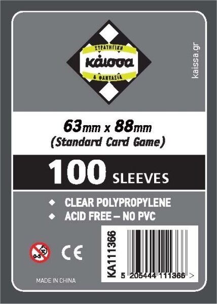 Kaissa Games Sleeves 63x88MM (100 Stück) Standard Größe