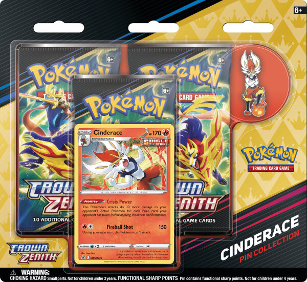 Pokemon - SWSH12.5 - Crown Zenith Pin Collection - ENGLISCH Cinderace Variante
