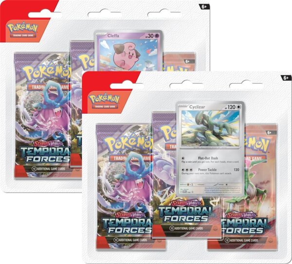 Pokemon - SV05 Temporal Forces - 2x 3er Blister Set  ENGLISCH