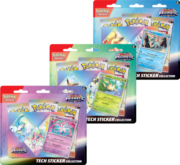 Pokemon - SV08.5 Scarlet & Violet - Prismatic Evolutions - Tech Sticker 3er BUNDLE ENGLISCH